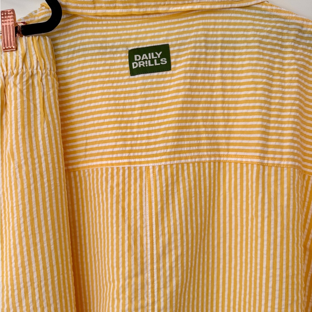 Daily Drills Yellow Striped Pajama Set - Picture 10 of 13